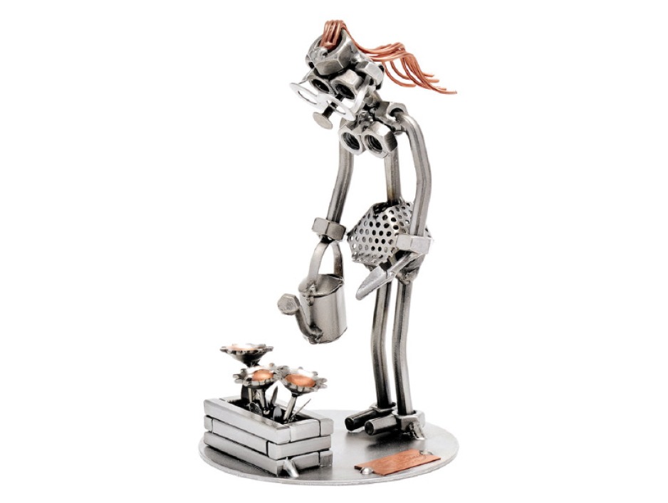 Metallfigur Gärtnerin