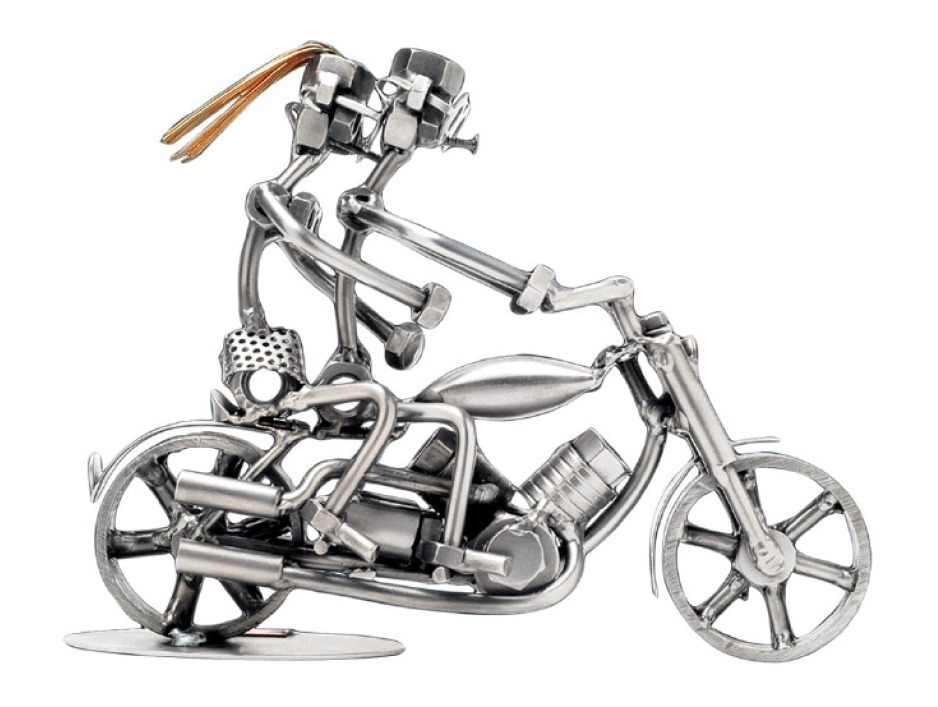Metallfigur Motorrad Schraubenmännchen