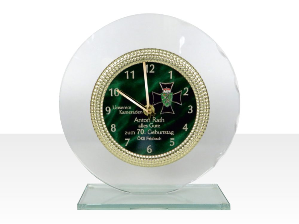 Kristallglas Uhr Rund