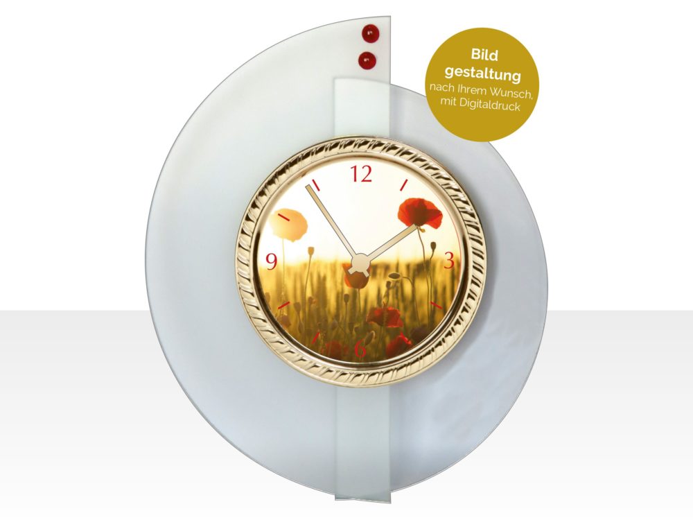 Wanduhr aus Glas Rund