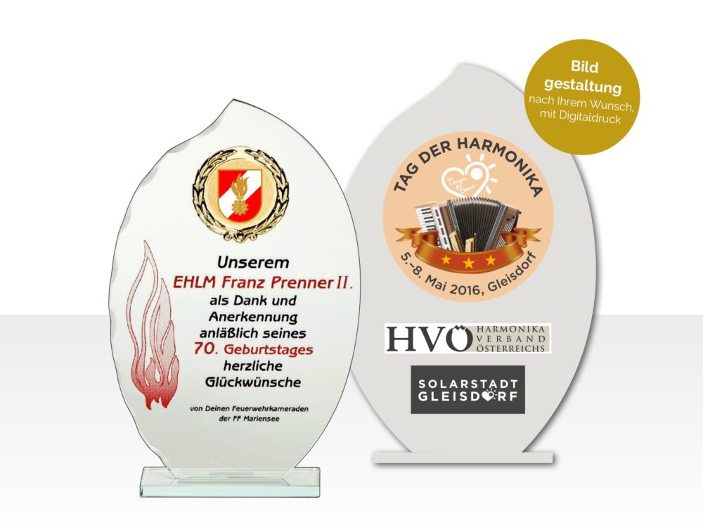 Kristallglas Trophäe Flammenform