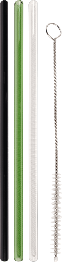 Glastrinkhalme kurz Set