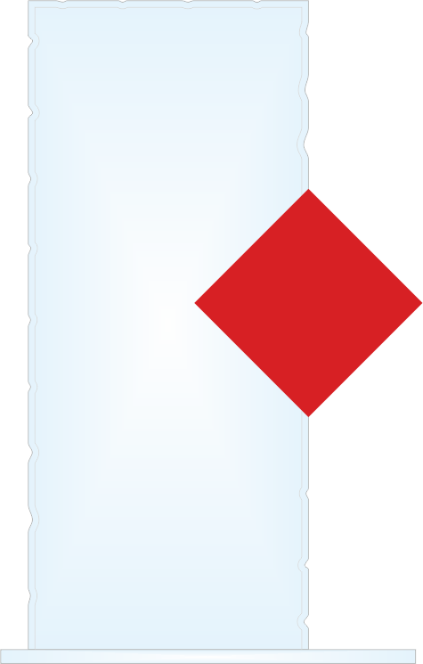 Kristallglas Trophäe "Ecke" rot