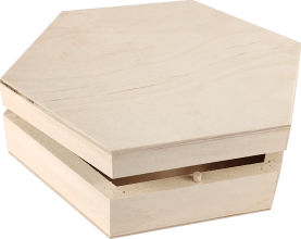 6-Eck-Holzdose