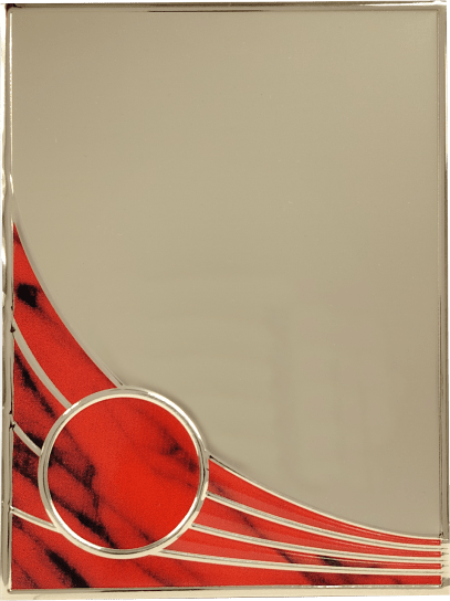 Schild Welle Gold/Rot